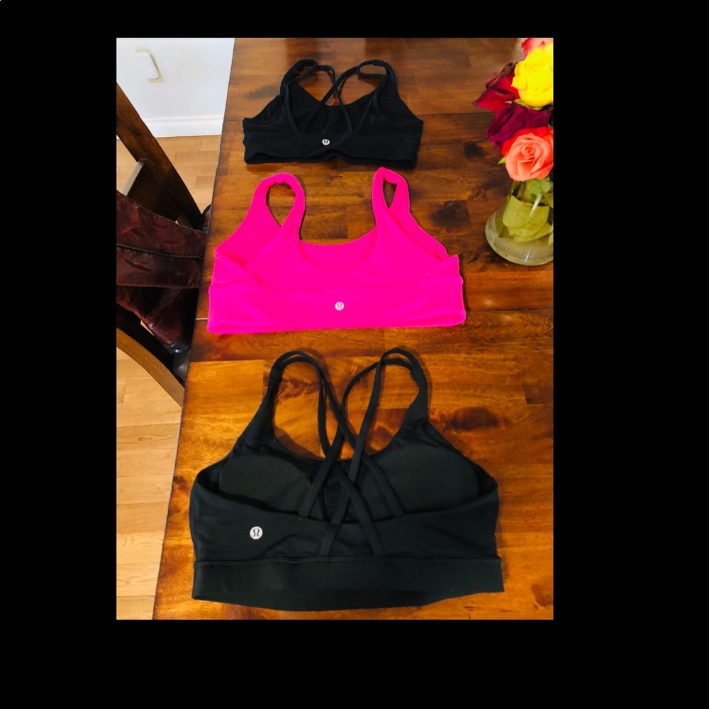 NWOT Athleta Sport Bras (3 included) Sizes Medium (Black/Pink bottom pic) & 1 Sm